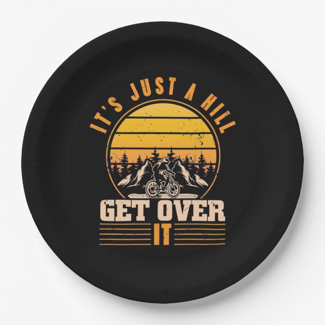 Assiettes En Carton VTT C'Est Juste Une Colline (Devant)
