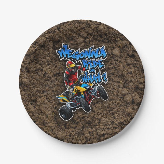 Assiettes En Carton VTT - On Va Faire Le Tour Ou Quoi ? (Devant)