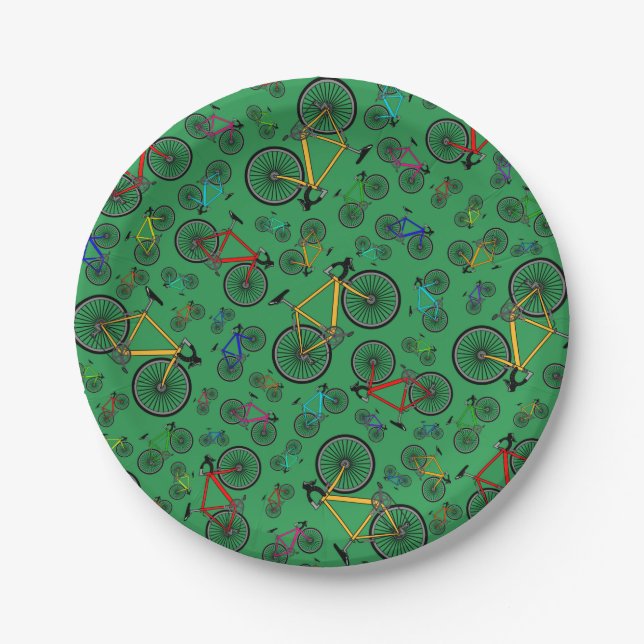 Assiettes En Carton VTT vert (Devant)
