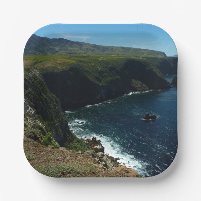 Assiettes En Carton Vue de l'île Père Noël Cruz dans les îles Channel (Recto)