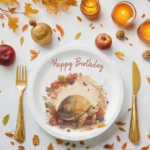 Assiettes En Carton Vues automne / automne Tortoise - fête d'anniversa