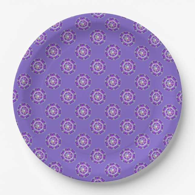 Assiettes En Carton W2 pourpre (Devant)