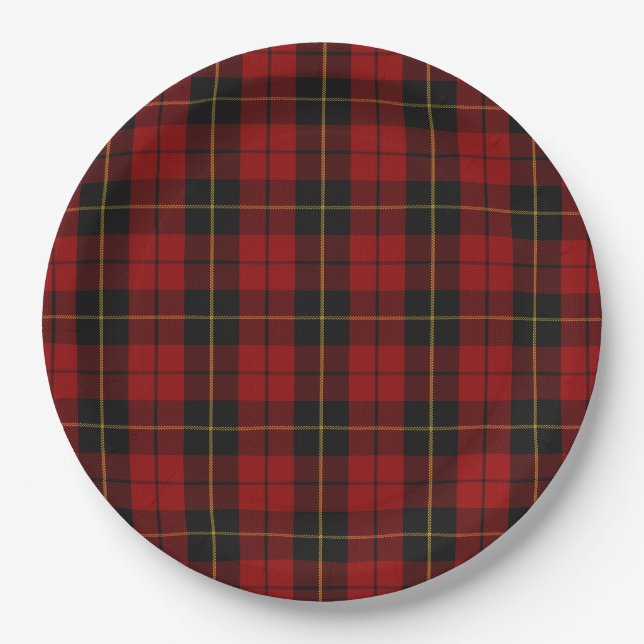 Assiettes En Carton Wallace Tartan Scottish Clan Plaid Motif (Devant)