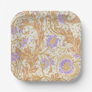 Assiettes En Carton Walter Crane Arts and Crafts Art floral pourpre