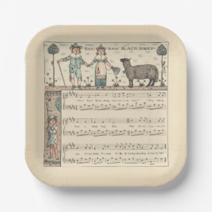 Assiettes En Carton Walter Crane Baa Baa Mouton Noir Comptine