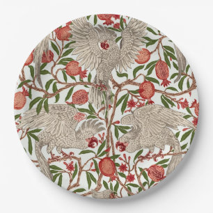 Assiettes En Carton Walter Crane Cacatoès à tête blanche Grenade rouge