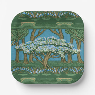 Assiettes En Carton Walter Crane Papier peint vintage forêt de mai arb