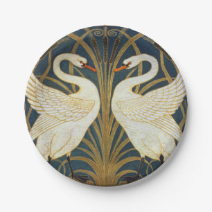 Assiettes En Carton Walter Crane - Swan, Rush Et Iris Art Nouveau