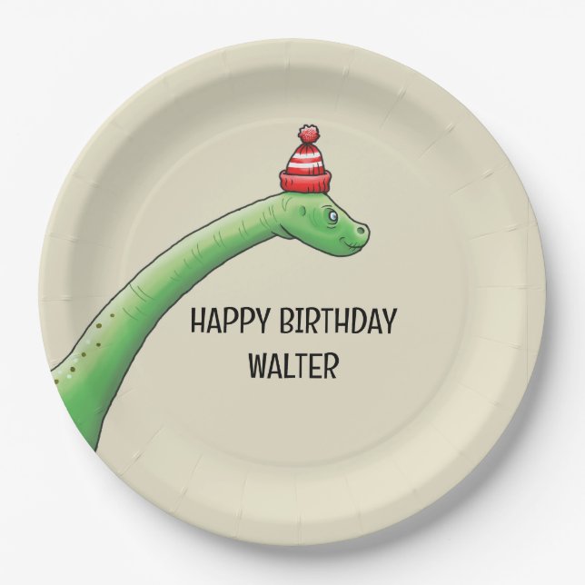 Assiettes En Carton Walter le Dinosaure (Devant)