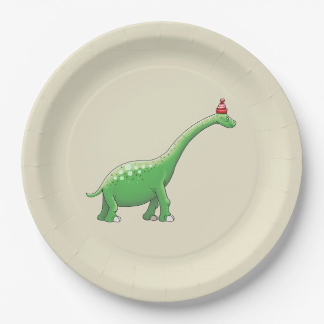 Assiettes En Carton Walter le Dinosaure (Devant)