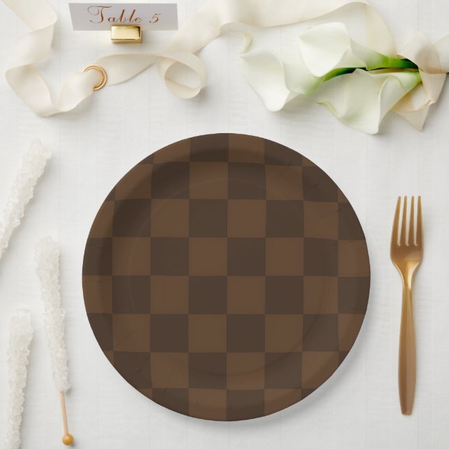 Assiettes En Carton Warm Timeless Rich Brown and Dark Brown Earthy  (Mariage)