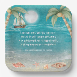 Assiettes En Carton Warmer Wonderland Tropical Beach Christmas