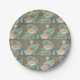 Assiettes En Carton Water Lys Lily Art Nouveau Nature