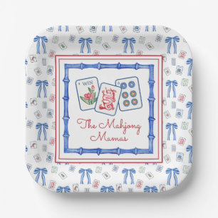 Assiettes En Carton Watercolor Mahjong Titres & Bows Party