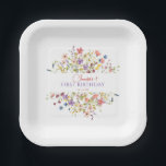 Assiettes En Carton Watercolor Wildflower Girl 1st Birthday<br><div class="desc">Serve your birthday treats on a bed of blooming beauty with our "Our Little Wildflower" Paper Plates. These premium disposable plates feature a stunning hand-painted watercolor meadow design,  bursting with vibrant wildflowers,  delicate butterflies,  and whimsical dragonflies.</div>