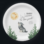 Assiettes En Carton Watercolor Wolf Baby Shower<br><div class="desc">Watercolor baby shower</div>