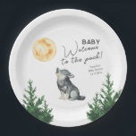 Assiettes En Carton Watercolor Wolf Baby Shower<br><div class="desc">Watercolor baby shower</div>