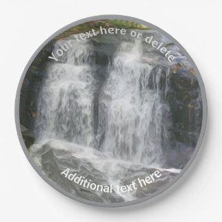 Assiettes En Carton Waterfall Nature Art Personnalisé Party