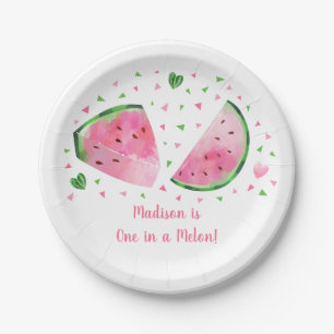 Assiettes En Carton Watermelon One In A Melon Birthday