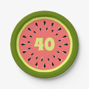 Assiettes En Carton Watermelon Rose 40 Plaques papier Age
