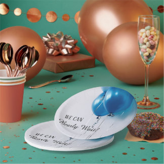 Assiettes En Carton We Can Barely Wait Baby Boy Shower Paper Plate