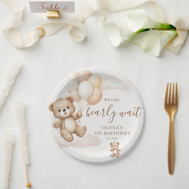 Assiettes En Carton We Can Bearly Wait Birthday (Mariage)