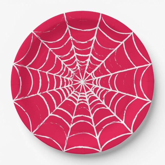 Assiettes En Carton Web rose (Devant)