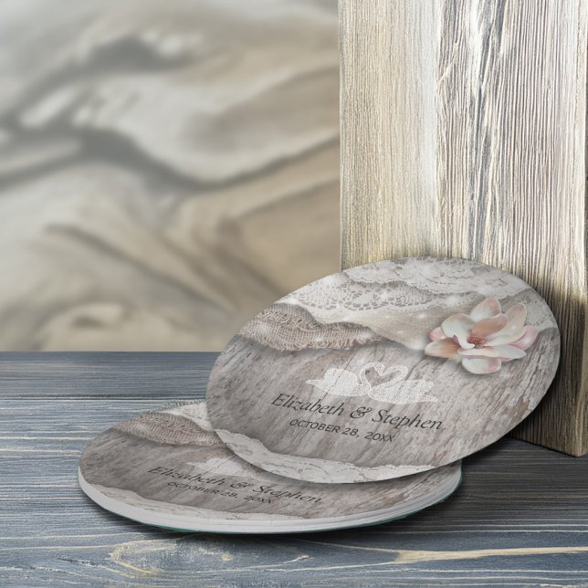 Assiettes En Carton Wedding shower de la dentelle florale en bois rust (Créateur téléchargé)