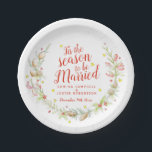 Assiettes En Carton Wedding watercolor winter cones and berries<br><div class="desc">Wedding winter wreath watercolor personalized named paper plates. A great personal addition to your Christmas or winter wedding tables or for after wedding drinks or a wedding after party. Personnalize with your bride and grooms names and wedding date. Parfait pour un être naturel ou un hiver greenery wedding Watercolor wreath...</div>