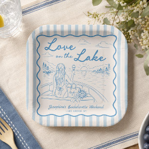Assiettes En Carton Week-end de célibataire au bord du lac pour la mar