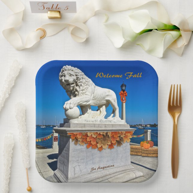 Assiettes En Carton Welcome Fall Coastal St Augustine Floride (Mariage)