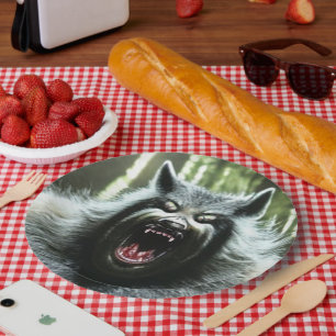 Assiettes En Carton Werewolf qui a mangé des grandes plaques de papier