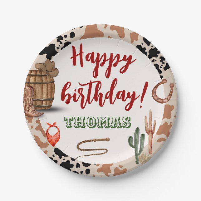 Assiettes En Carton Western Cowboy (Devant)