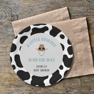 Assiettes En Carton Western Cowboy Rodeo Cow Imprimer Baby shower garç