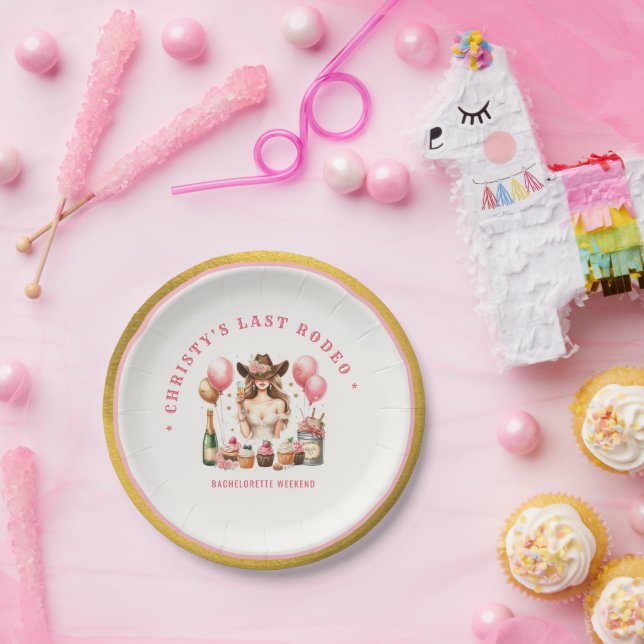 Assiettes En Carton Western Rodeo Bachelorette Party Fête des mariées (Fête)