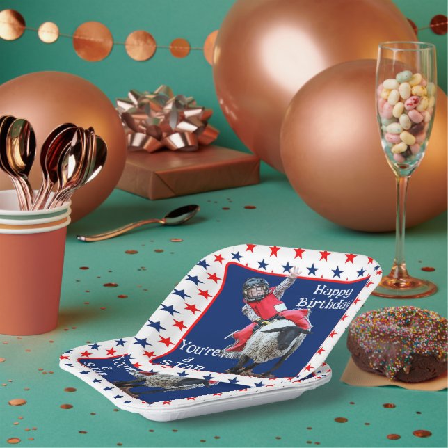 Assiettes En Carton Western Rodeo Cowboy Cowgirl Mutton Busthd (Multi)