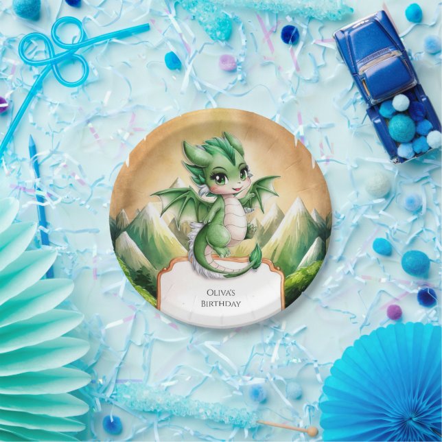 Assiettes En Carton Whimsical Boho Dragon Anniversaire (Fête)