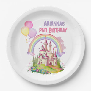 Assiettes En Carton Whimsical Castle Balloons 2e anniversaire