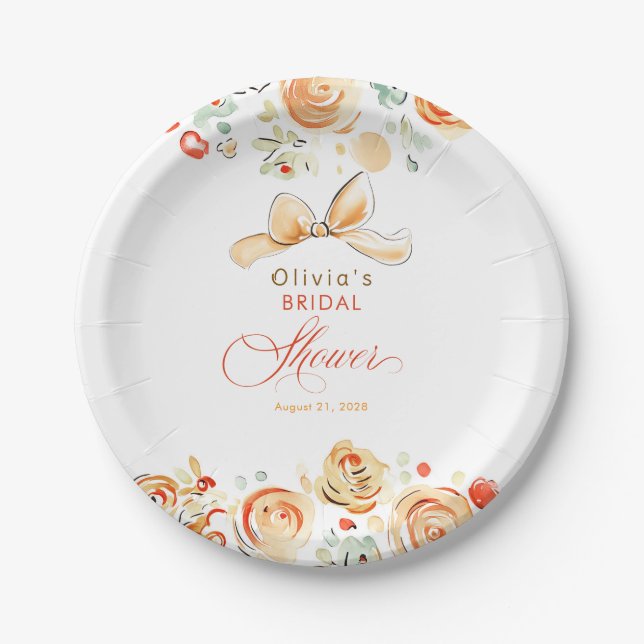 Assiettes En Carton Whimsical Chic Elegant Fall Bridal Shower (Devant)