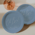 Assiettes En Carton Whimsical Dusty Blue Oh mon garçon ! Baby shower<br><div class="desc">Présentez notre cahier blanc bleu oh garçon! Plaques en papier baby shower, parfait pour votre simple fête de printemps ou d'hiver boho moderne! Cette serviette a une ambiance boho-chic avec une calligraphie élégante et un design minimaliste blanc sur bleu, ce qui en fait l'idéal pour les garçons. De plus, il...</div>