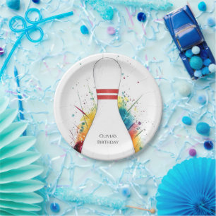 Assiettes En Carton Whimsical Retro Bowling Anniversaire