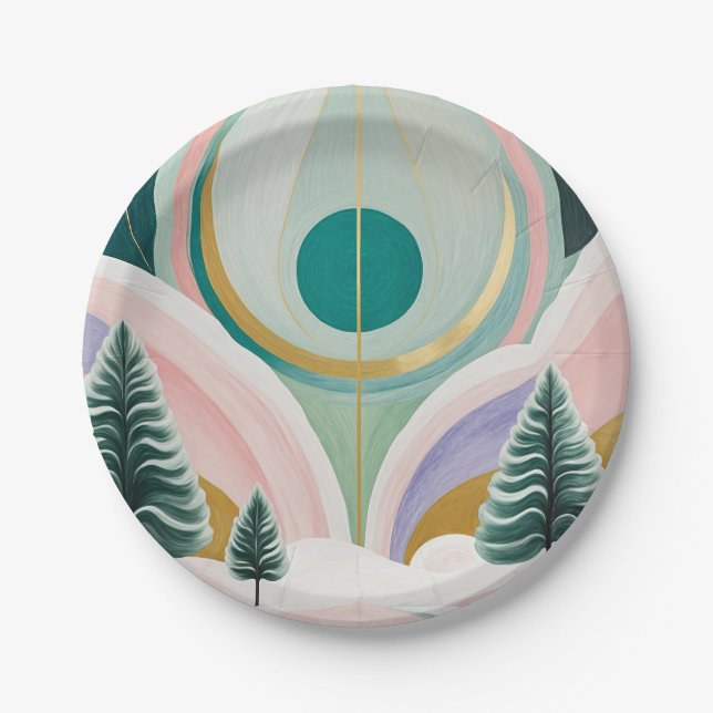 Assiettes En Carton Whimsical Winter Dreamscape (Devant)