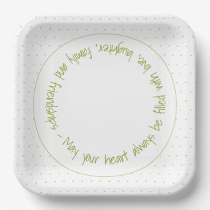 Assiettes En Carton Whimsy Green Polka Dot Designer