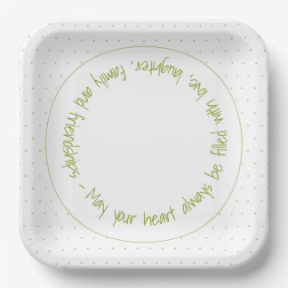 Assiettes En Carton Whimsy Green Polka Dot Designer