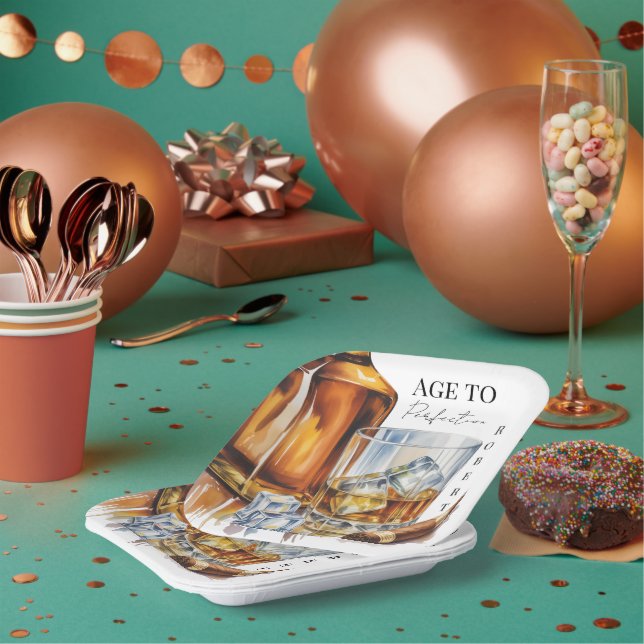 Assiettes En Carton Whiskey and Cigar Men’s Birthday Party (Multi)