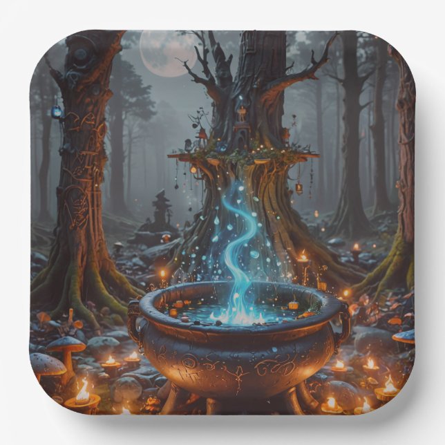 Assiettes En Carton Whispers of Magic Beneath the Moon (Recto)