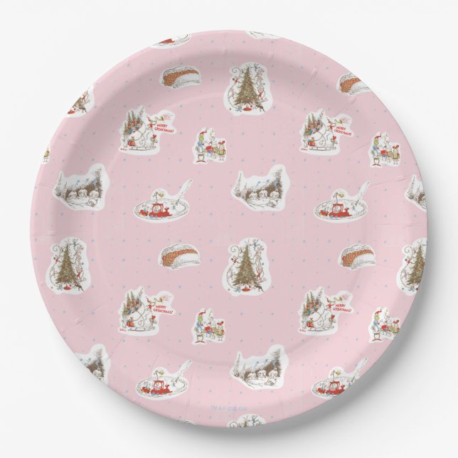 Assiettes En Carton Whoville Christmas Vignette Pattern (Devant)