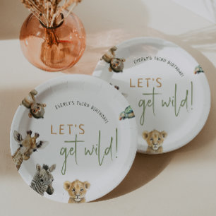 Assiettes En Carton Wild Jungle Safari Animaux Anniversaires de enfant