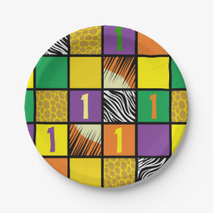 Assiettes En Carton Wild One 1er anniversaire fête Safari Enfants