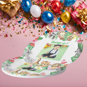 Assiettes En Carton Wild One Jungle Safari Thème 1er anniversaire fête